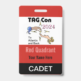 Tarjeta De Identificación TAG Con 2024 - Cuadrante Rojo - Insignia de Cadete
