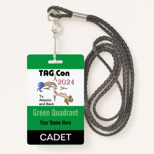 Tarjeta De Identificación TAG Con 2024 - Cuadrante Verde - Insignia Cadet