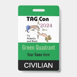 Tarjeta De Identificación TAG Con 2024 - Cuadrante Verde - Insignia Civil