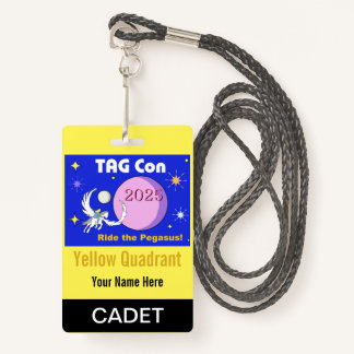 Tarjeta De Identificación TAG Con 2025 - Cuadrante Amarillo - Insignia Cadet