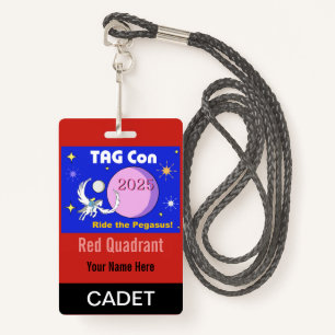 Tarjeta De Identificación TAG Con 2025 - Cuadrante Rojo - Insignia Cadet