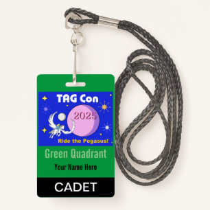 Tarjeta De Identificación TAG Con 2025 - Cuadrante Verde - Insignia Cadet