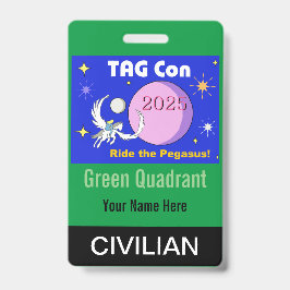 Tarjeta De Identificación TAG Con 2025 - Cuadrante Verde - Insignia Civil