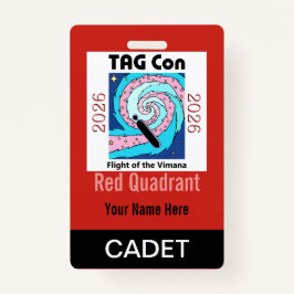 Tarjeta De Identificación TAG Con 2026 - Red Quadrant - Cadet Badge