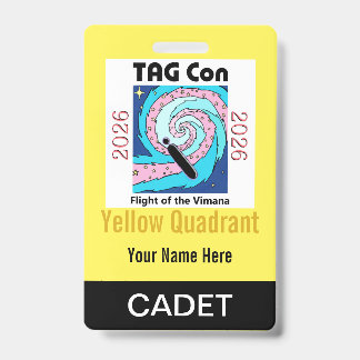 Tarjeta De Identificación TAG Con 2026 - Yellow Quadrant - Cadet Badge