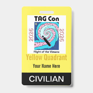 Tarjeta De Identificación TAG Con 2026 - Yellow Quadrant - Civilian Badge