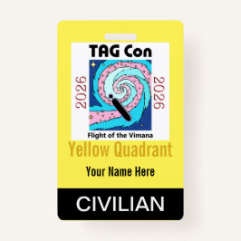 Tarjeta De Identificación TAG Con 2026 - Yellow Quadrant - Civilian Badge