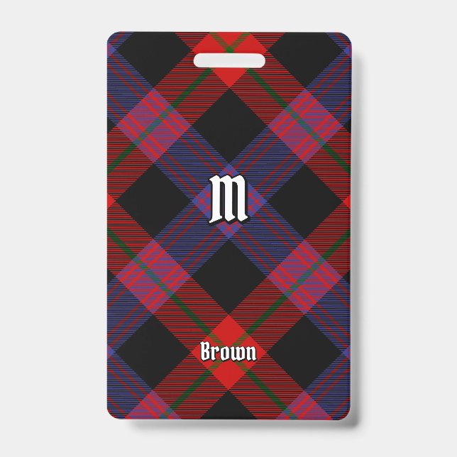 Tarjeta De Identificación Tartan Clan Brown (Parte frontal)