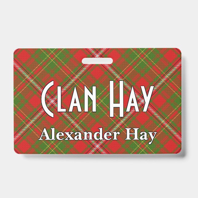 Tarjeta De Identificación Tartan Clan Hay Snappy (Parte frontal)