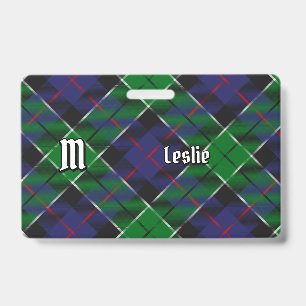 Tarjeta De Identificación Tartan de caza del clan Leslie
