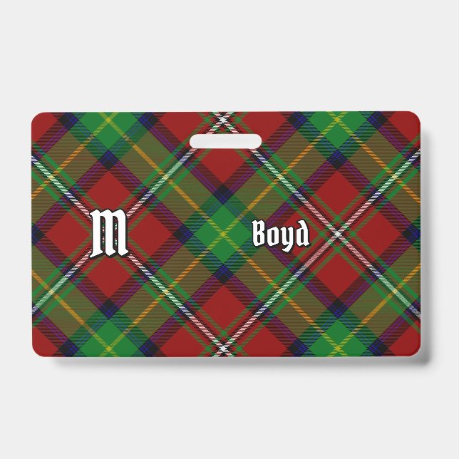 Tarjeta De Identificación Tartan del Clan Boyd (Parte frontal)