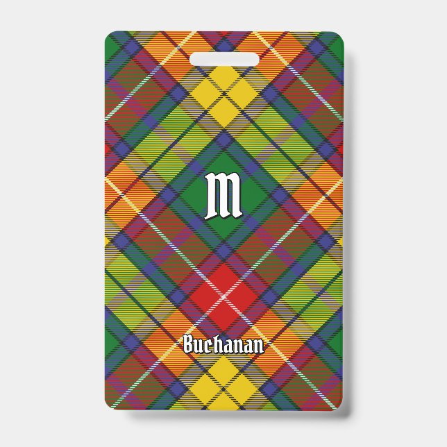 Tarjeta De Identificación Tartan del Clan Buchanan (Parte frontal)