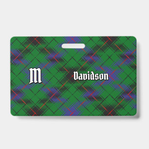 Tarjeta De Identificación Tartan del Clan Davidson