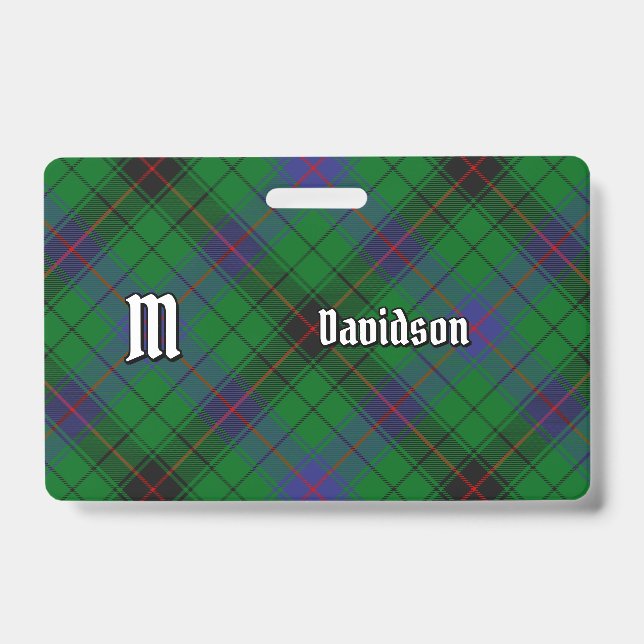 Tarjeta De Identificación Tartan del Clan Davidson (Parte frontal)