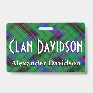 Tarjeta De Identificación Tartan del clan Davidson Snappy