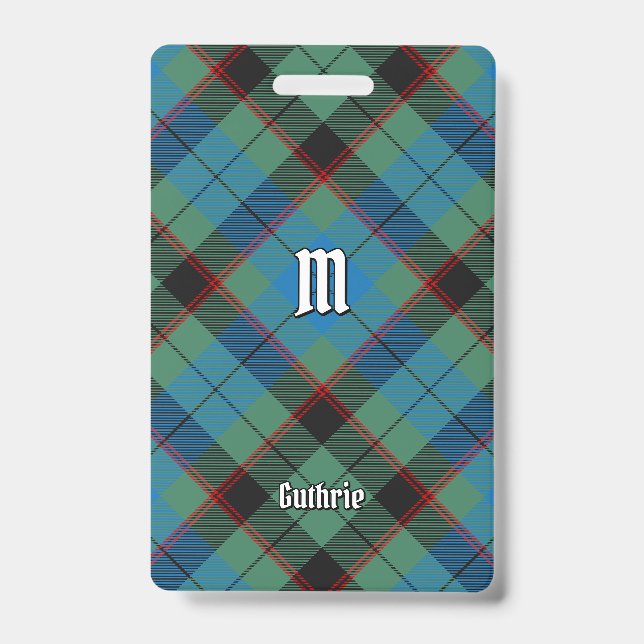 Tarjeta De Identificación Tartan del Clan Guthrie (Parte frontal)