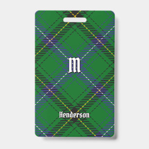 Tarjeta De Identificación Tartan del Clan Henderson