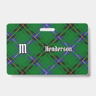 Tarjeta De Identificación Tartan del Clan Henderson