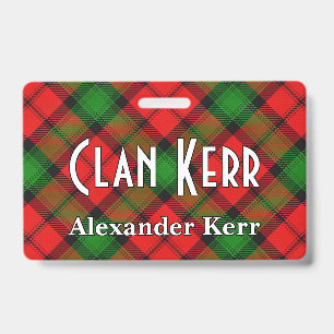 Tarjeta De Identificación Tartan del Clan Kerr Snappy