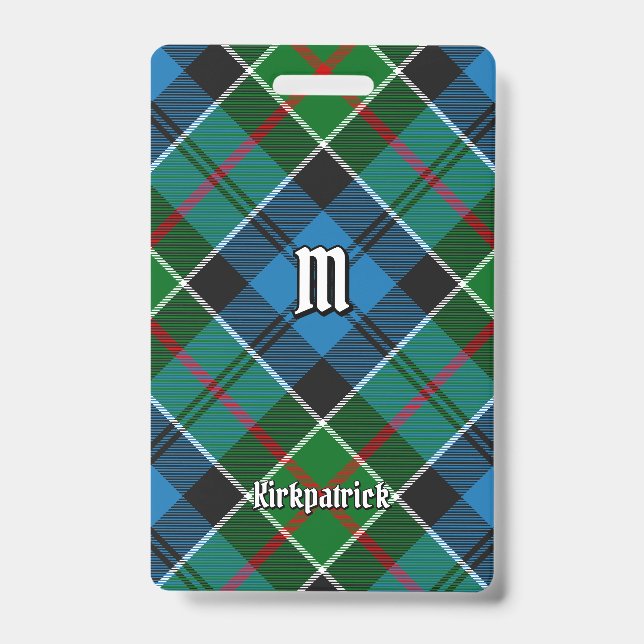 Tarjeta De Identificación Tartan del Clan Kirkpatrick (Parte frontal)
