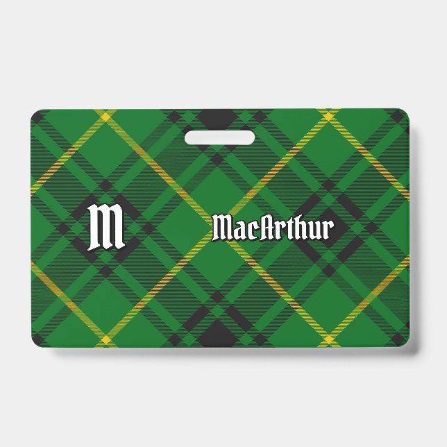 Tarjeta De Identificación Tartan del Clan MacArthur (Parte frontal)