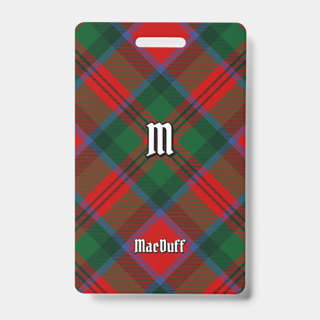 Tarjeta De Identificación Tartan del Clan MacDuff (Parte frontal)