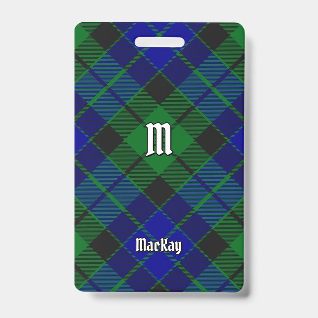 Tarjeta De Identificación Tartan del Clan MacKay (Parte frontal)