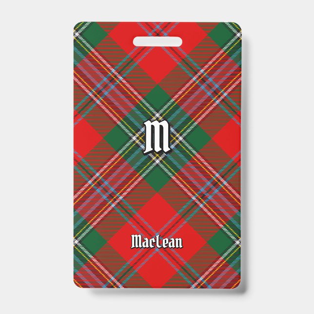 Tarjeta De Identificación Tartan del Clan MacLean (Parte frontal)