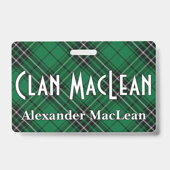 Tarjeta De Identificación Tartan del Clan MacLean Snappy (Parte frontal)