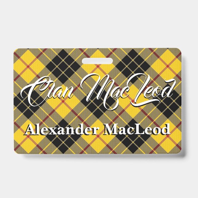 Tarjeta De Identificación Tartan del Clan MacLeod de Lewis (Parte frontal)