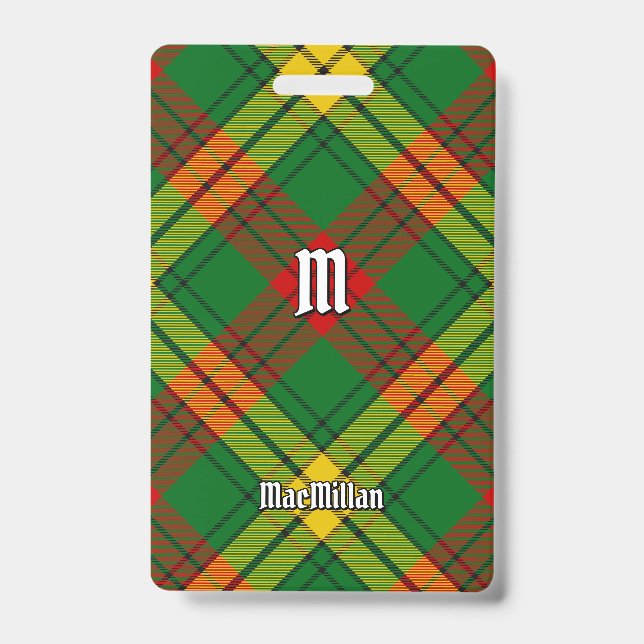 Tarjeta De Identificación Tartan del Clan MacMillan (Parte frontal)