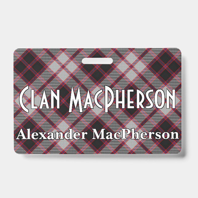 Tarjeta De Identificación Tartan del Clan MacPherson Snappy (Parte frontal)