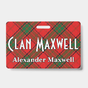 Tarjeta De Identificación Tartan del clan Maxwell Snappy