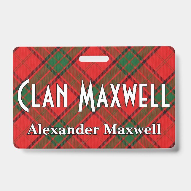 Tarjeta De Identificación Tartan del clan Maxwell Snappy (Parte frontal)