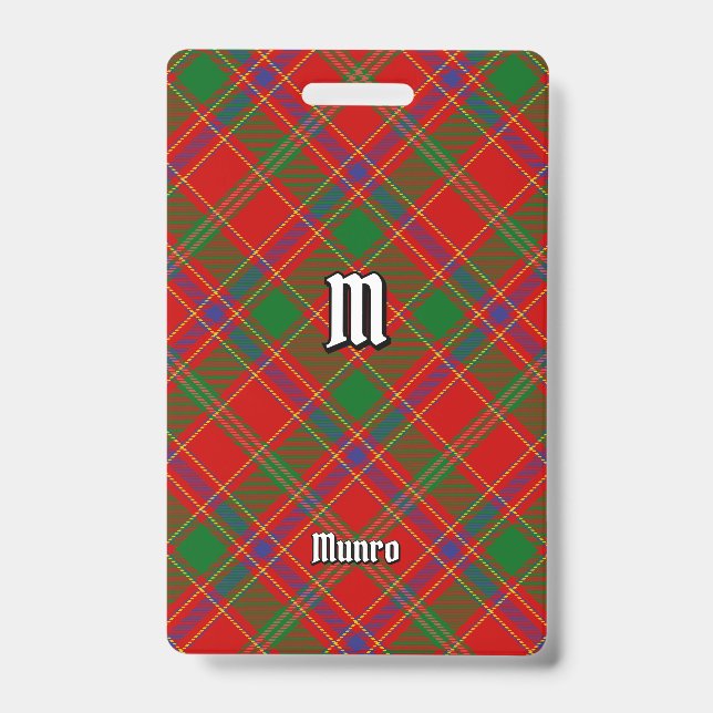 Tarjeta De Identificación Tartan del Clan Munro (Parte frontal)