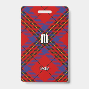 Tarjeta De Identificación Tartan Rojo Clan Leslie