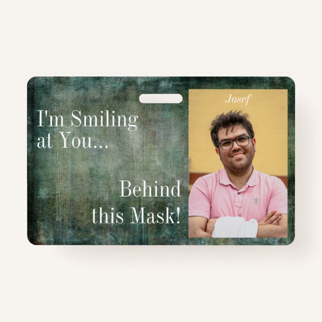 Tarjeta De Identificación ¡Te estoy sonriendo detrás de esta máscara! Grunge (Anverso)