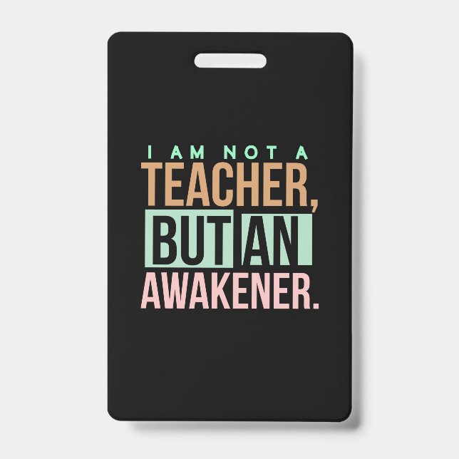 Tarjeta De Identificación Teacher Art Teacher An Awakener (Parte frontal)