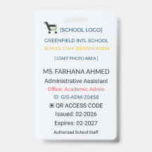 Teacher Badge | Assistant ID – School Staff