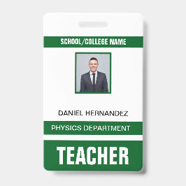 Tarjeta De Identificación Teacher ID Card 