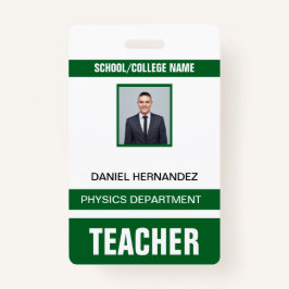 Tarjeta De Identificación Teacher ID Card