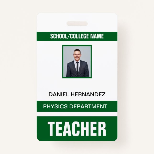 Tarjeta De Identificación Teacher ID Card  (Anverso)