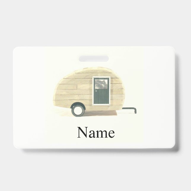 Tarjeta De Identificación Teardrop Vintage camper (Anverso)