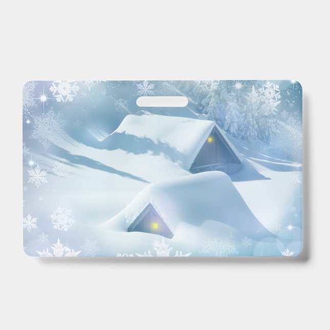 Tarjeta De Identificación Techo de nieve en un bosque (Anverso)