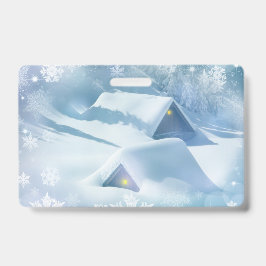 Tarjeta De Identificación Techo de nieve en un bosque