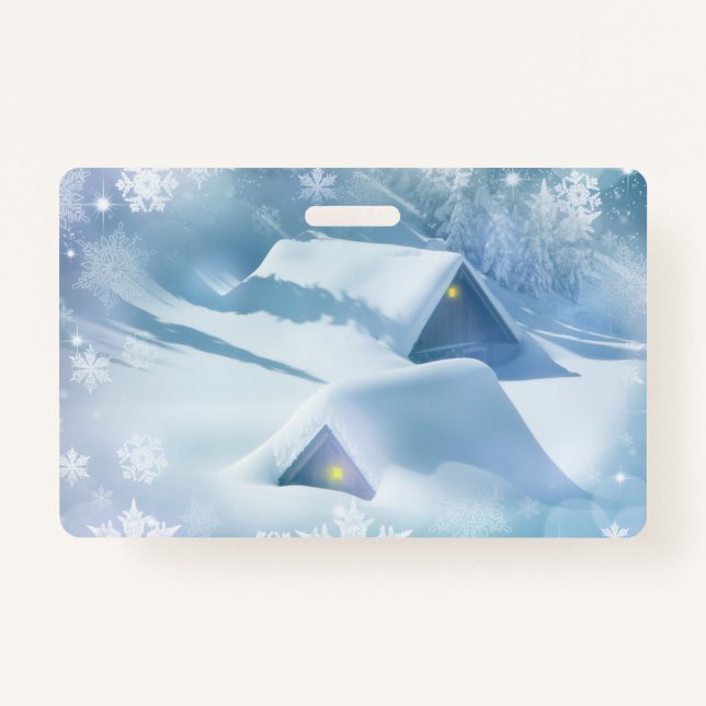 Tarjeta De Identificación Techo de nieve en un bosque (Anverso)