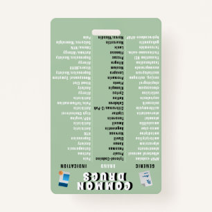 Tarjeta De Identificación Técnico de farmacia - 50 medicamentos e indicacion