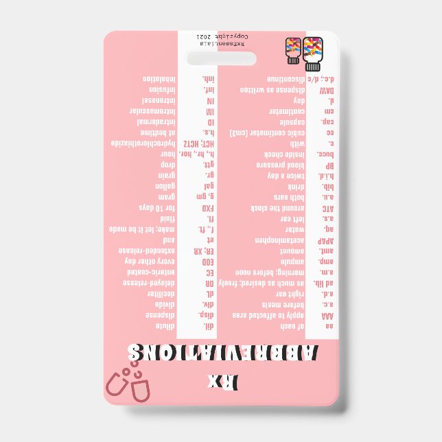 Tarjeta De Identificación Técnico De Farmacia - Insignia Rx (S2) (Parte frontal)