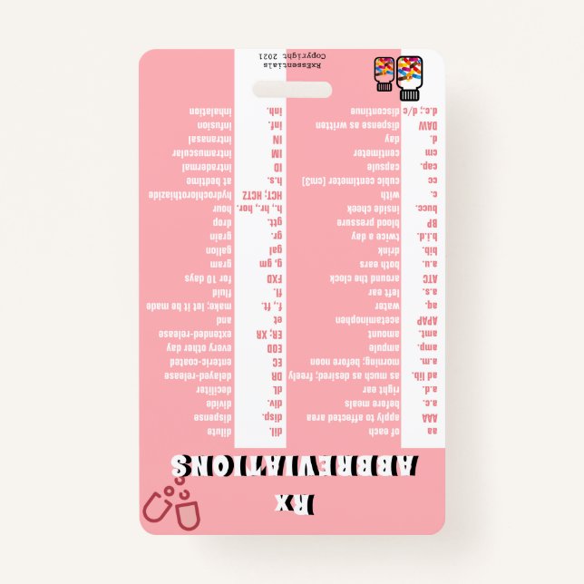 Tarjeta De Identificación Técnico De Farmacia - Insignia Rx (S2) (Anverso)