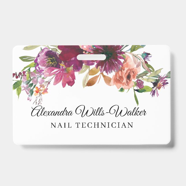 Tarjeta De Identificación Técnico de Flores Silvestres Florales (Parte frontal)